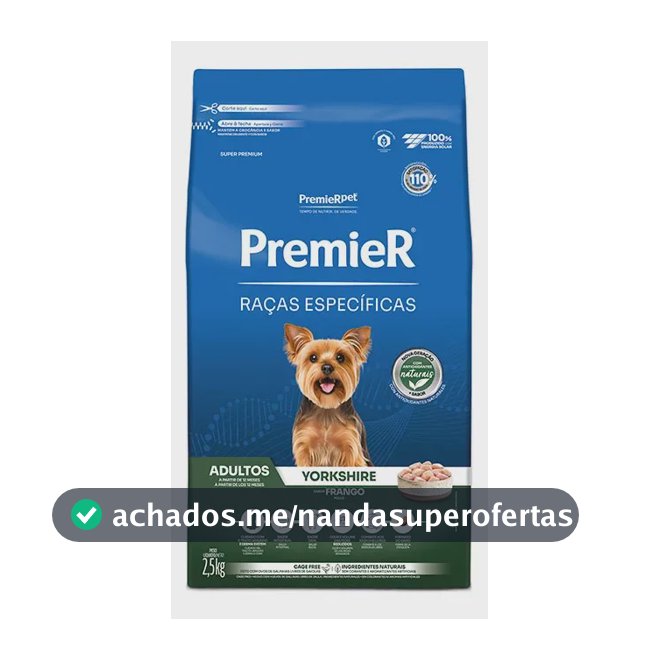 Ração Seca PremieR Super Premium Yorkshire Adulto Frango 2.5kg