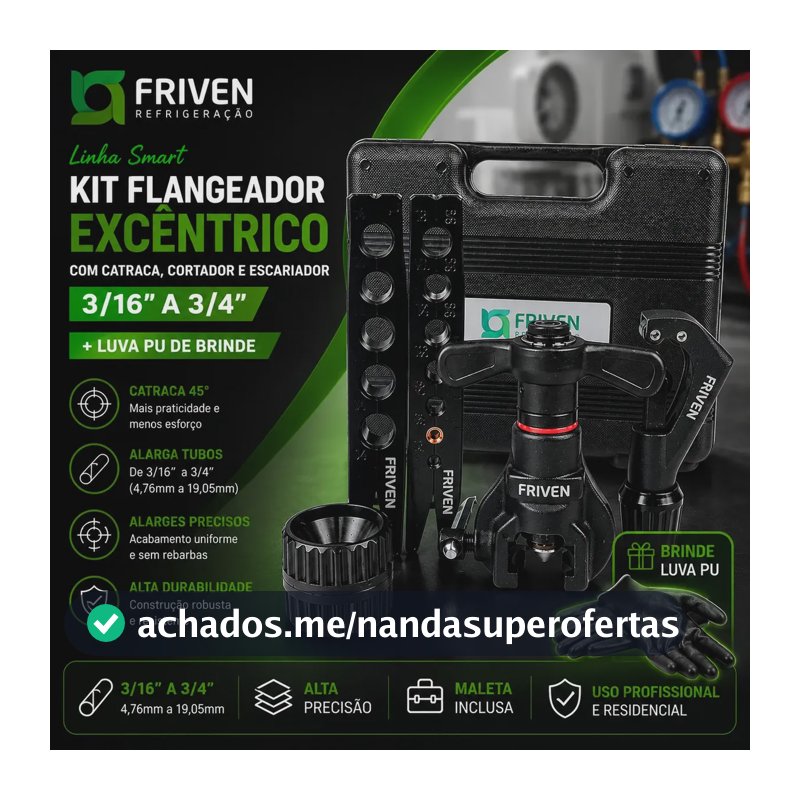 Kit Flangeador Excêntrico 3/16 A 3/4 Com Catraca + Brinde