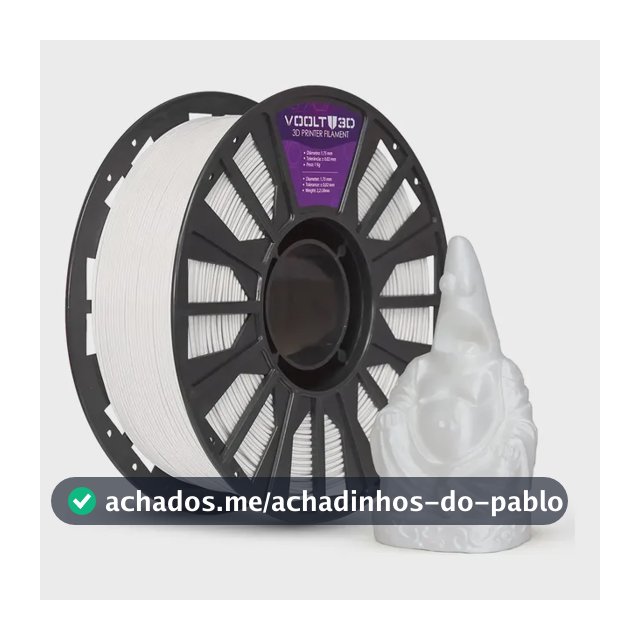 Filamento Pla Branco Off White Gelo Velvet 1Kg Imprimir Peças Decorativas Em 3D