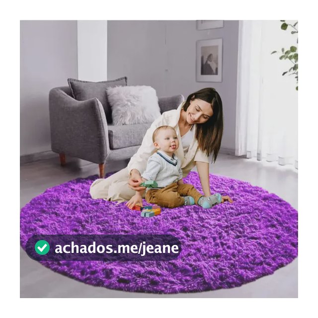 Tapete Redondo Felpudo Peludo Grande 1,30 M Diâmetro - Cores