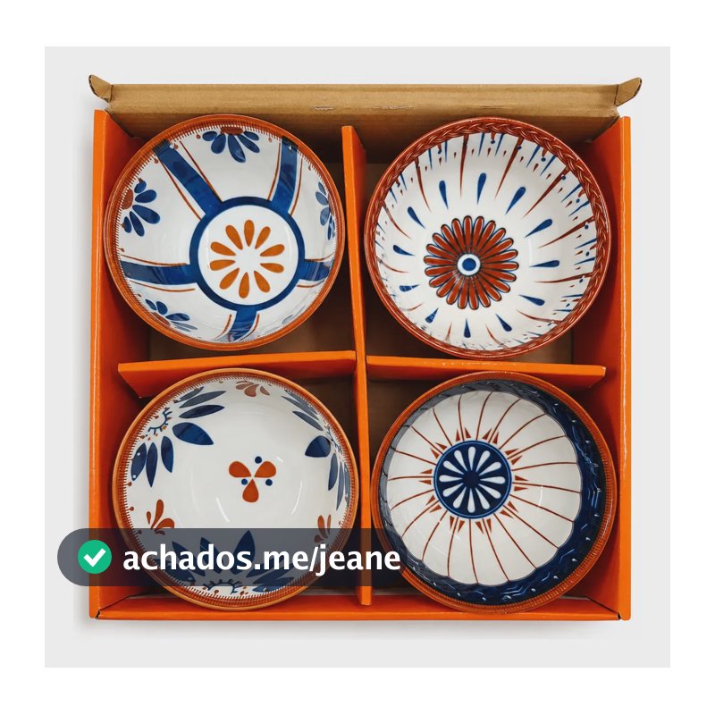 4 Bowls Tigela Cumbuca Porcelana Cerâmica Sopa Sorvete Sushi Branco
