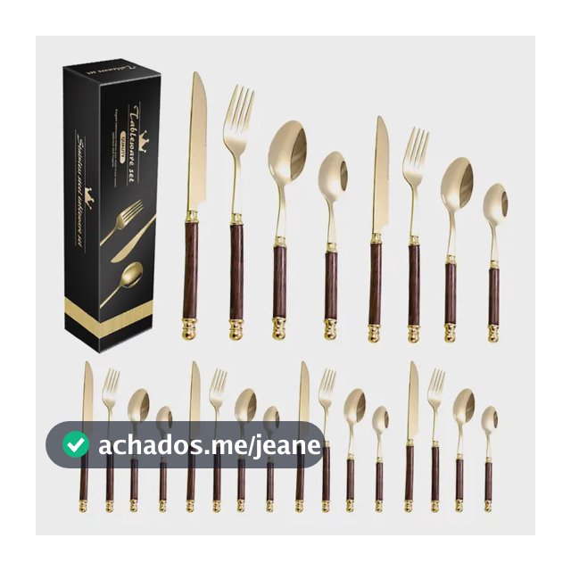 Faqueiro Jogo Talheres Aço Inox Alça Texturizada 24 Peças
