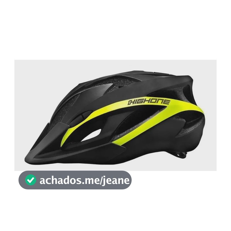 Capacete Bike Mtb High One Win C/ Led - Preto / Amarelo Tamanho M