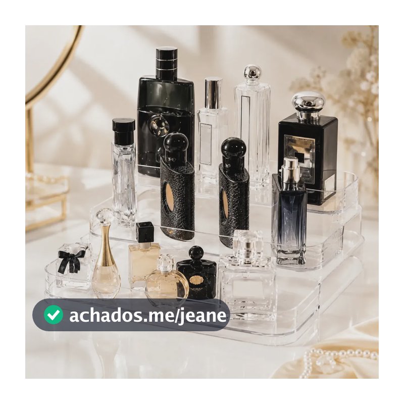 Expositor De Perfumes E Cosméticos Em Acrílico Com 3 Andares Premium Ashig