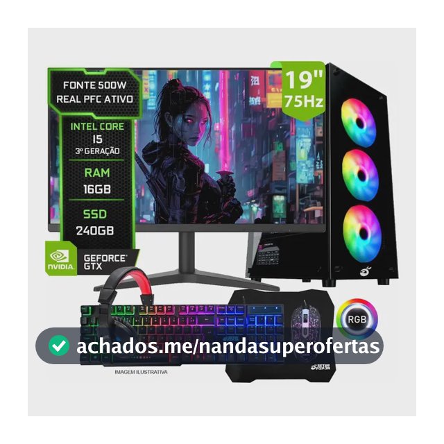 Pc Gamer Completo Intel I5, 16gb Ram, Ssd 240gb, Video 1gb 240 Gb 16 Gb Hd Graphics 2500 1gb