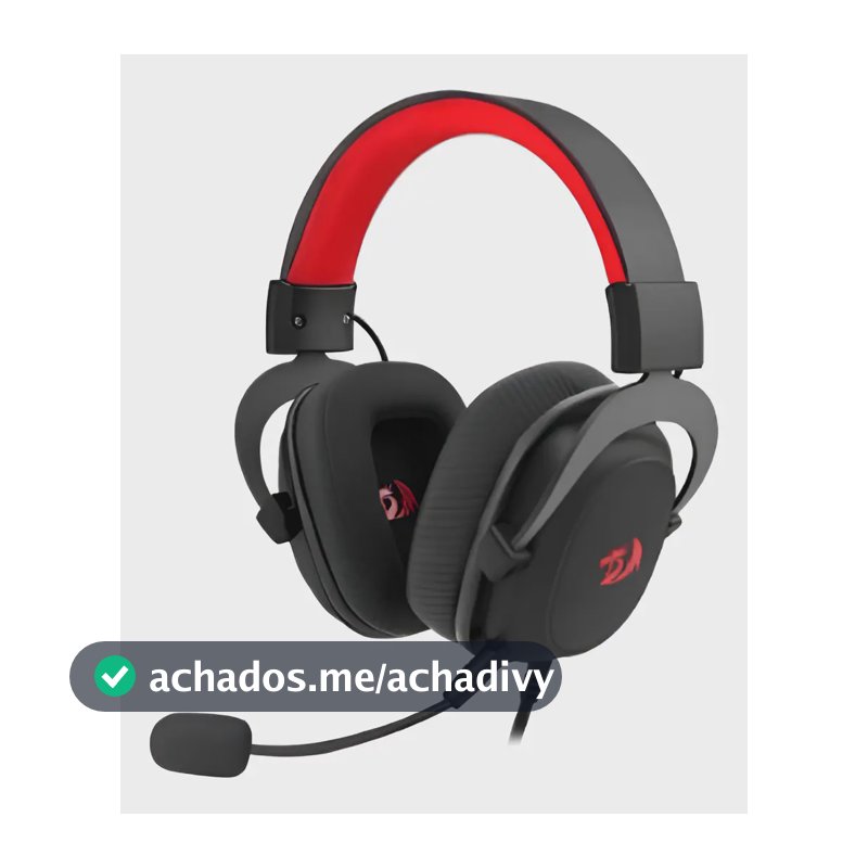 Headset Gamer Redragon Zeus Lite Preto Drivers 53mm com Microfone Removível