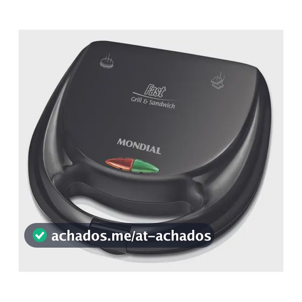 Sanduicheira Fast Grill e Sandwich, Mondial, 750W - S-12