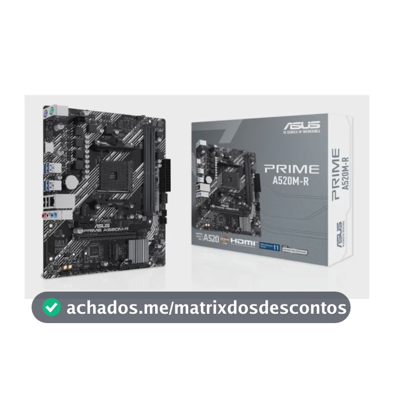 Placa Mãe Asus Prime A520m-r Am4 Ddr4 Micro-atx Preto