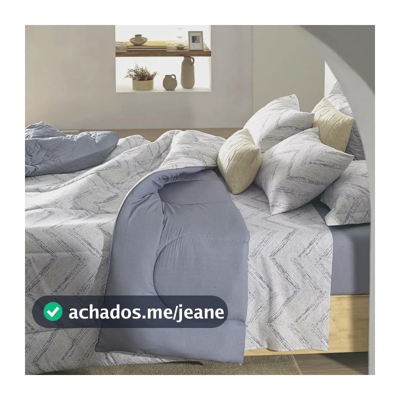Jogo De Cama Queen Fred 100% Algodão 4 Peças Cinza Karsten