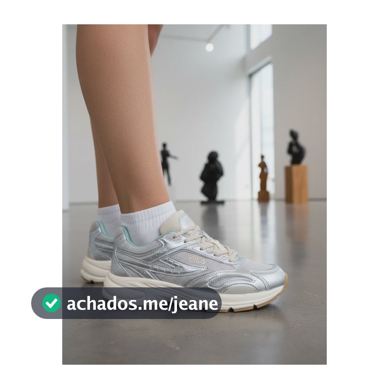 Tênis Fila Runner 2k Feminino Conforto E Estilo Prata Geométrico 37 Br