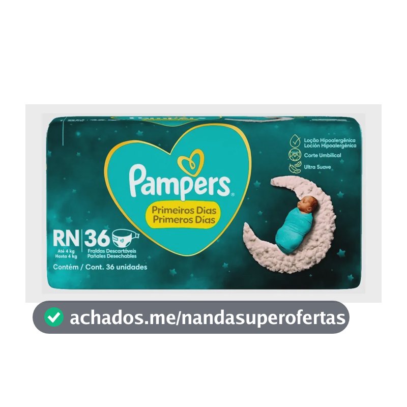 Fraldas Pampers Descartáveis Premium Care Com 36 Unidades Tamanho Rn Sem Gênero