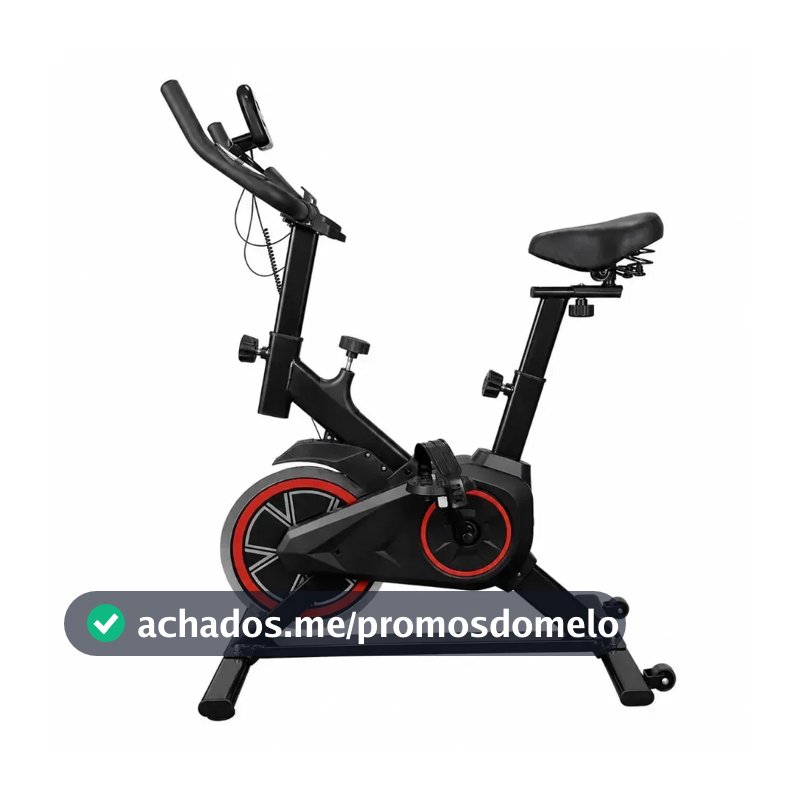Bicicleta Ergométrica Bike Spinning Para Exercícios Com Volante e Display LCD