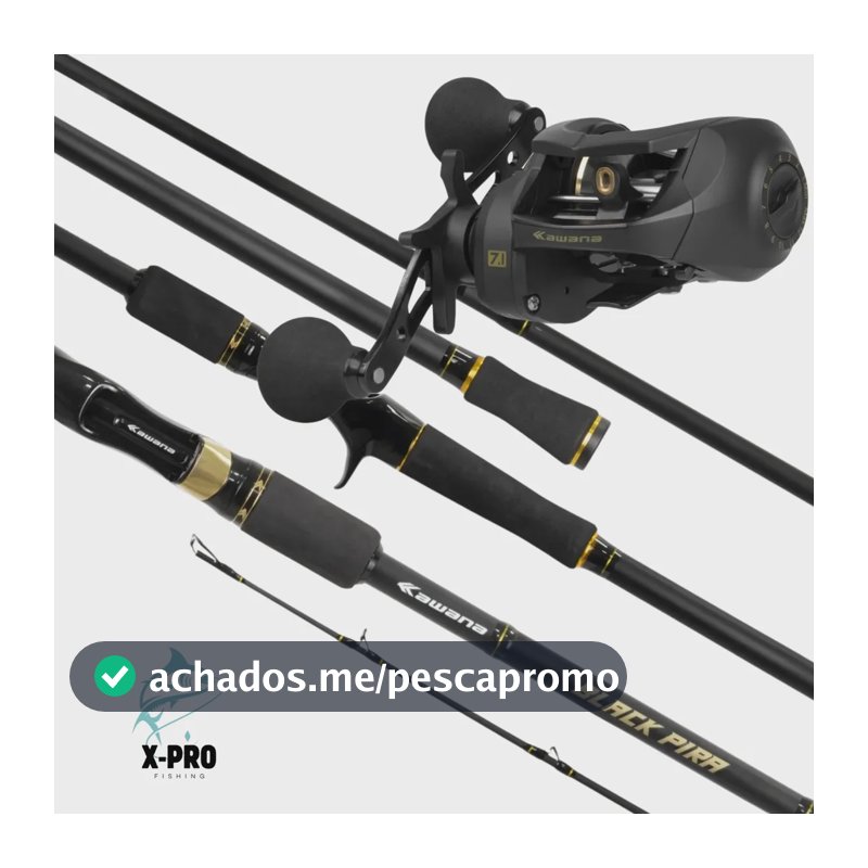 Kit Black Pira Carretilha Drag18kg+vara 60lbs 2,40m Carbono Direita