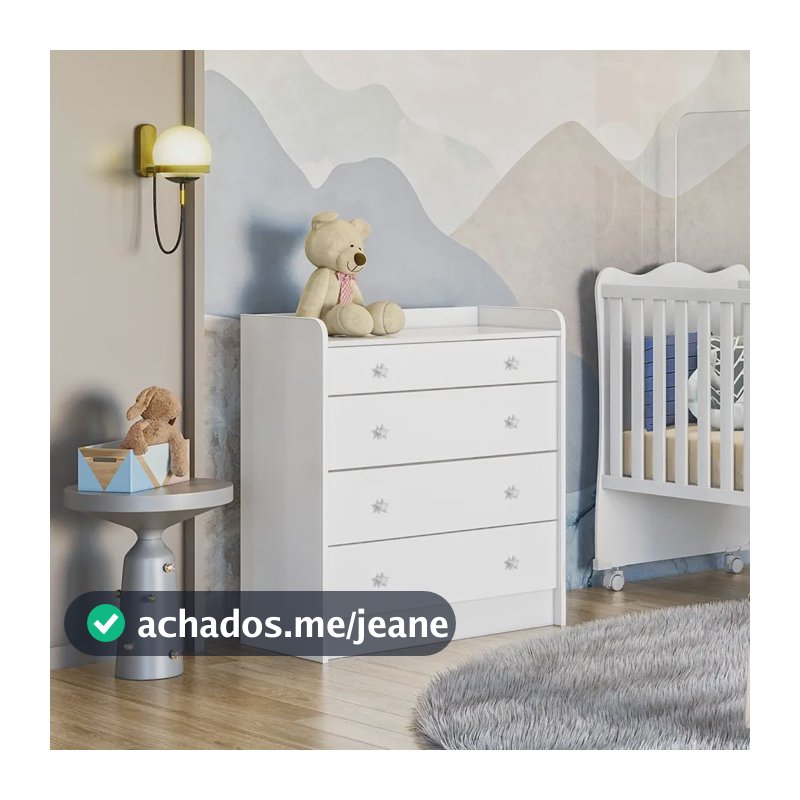 Cômoda De Bebê Com Trocador Doce Sonho 2523 Branco