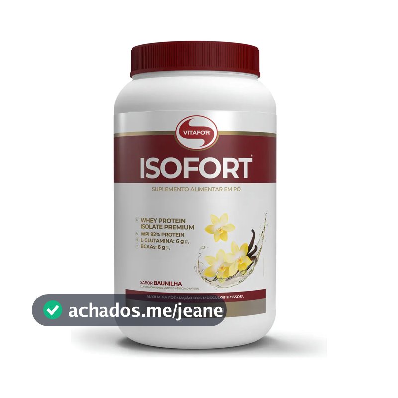 Whey Protein Isolado Isofort Baunilha Pote 900g Vitafor