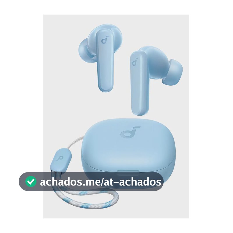 Fone De Ouvido Soundcore by Anker P20i Graves Poderosos e Impactantes Bluetooth 5.3 30H de Reprodução Resistência à Água 2 Mics IA para Chamadas Claras Personalização de Som via App Cor Azul-claro