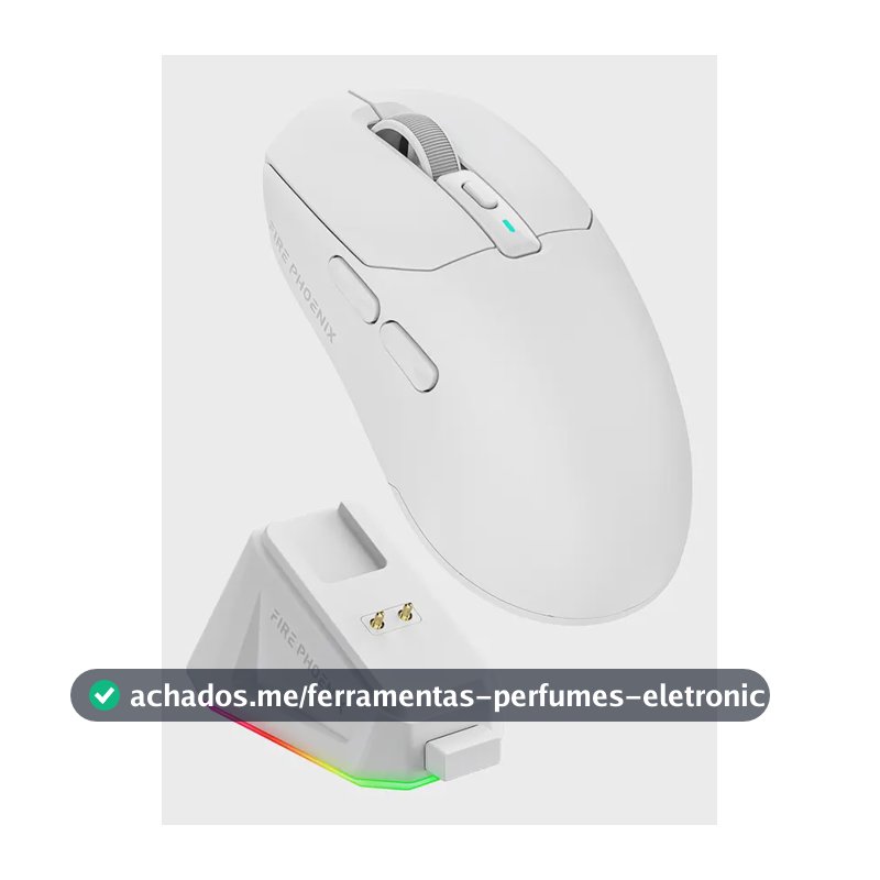 Mouse Gamer Sem Fio Fire Phoenix 24000dpi Paw3311 Branco