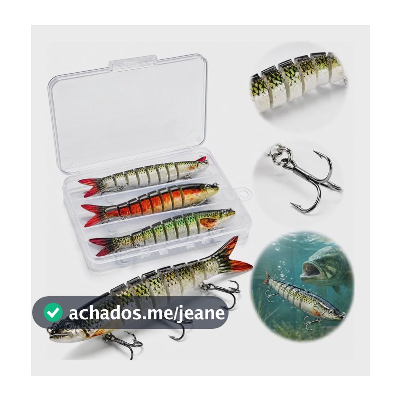 Kit 3 Isca Artificial Tucunaré Dourado Traíra 13cm C/ Estojo