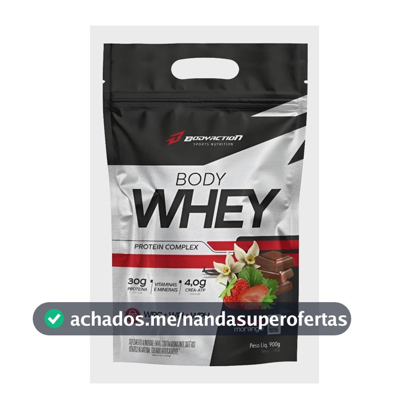 Body Whey Protein Isolado Concentrado Hidrolisado 900g Sabor Morango