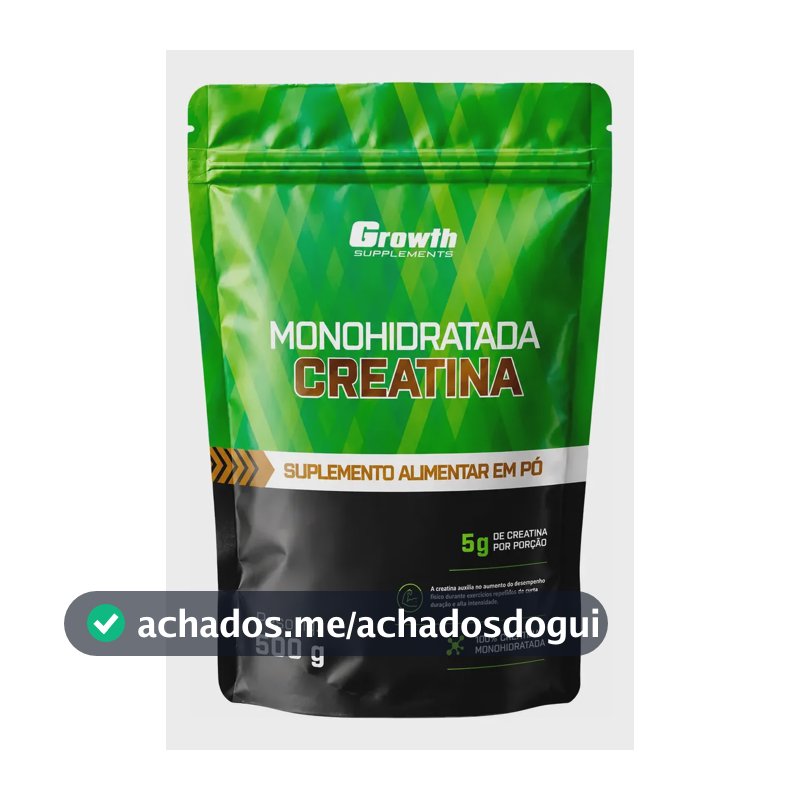 Creatina Monohidratada 500g Pouch - Growth Supplements Sem Sabor