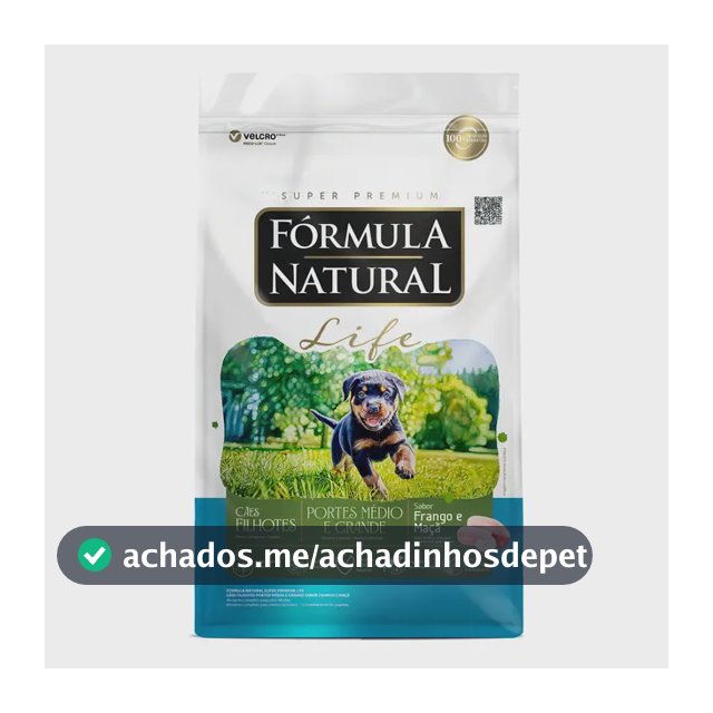 Ração fórmula natural life cães filhotes médio e grande 15kg