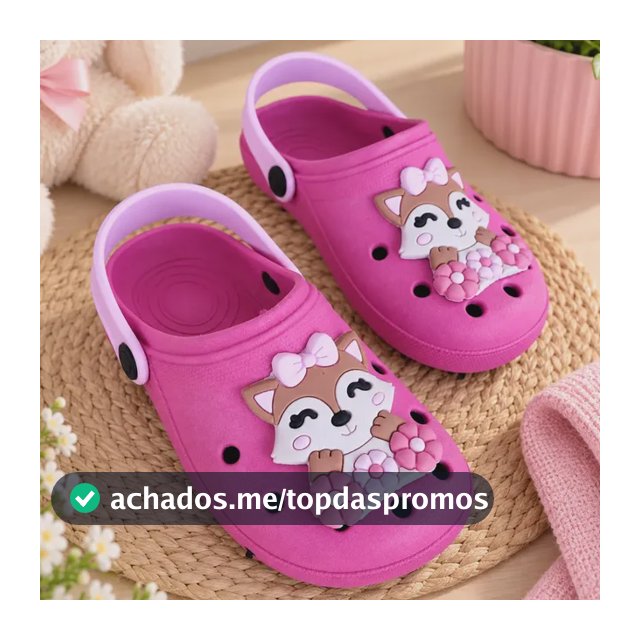 Sandália Papete Infantil Menina Raposinha Pink Leve Macio