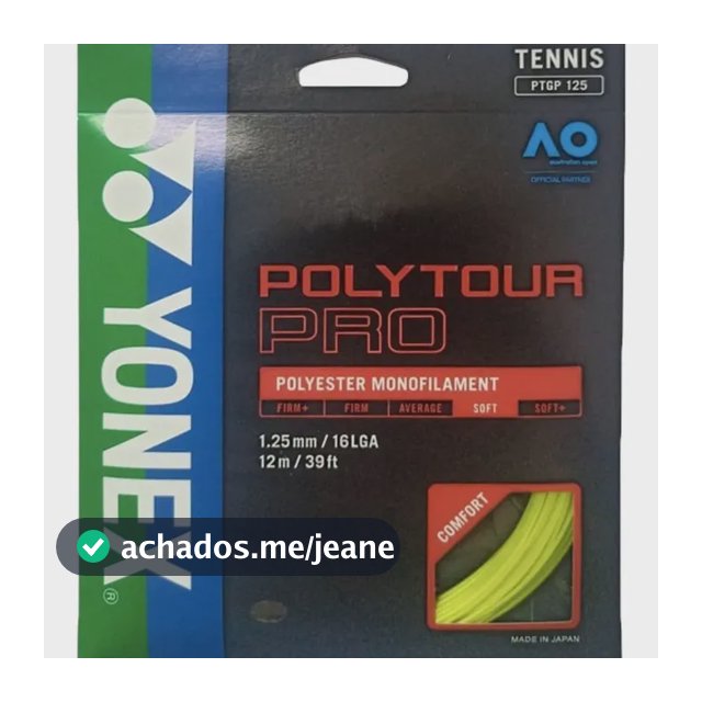Set De Corda Yonex Poly Tour Pro 12m Cor Amarela 1.25mm