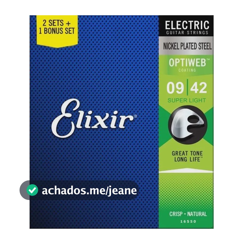 Pack 3 Encordoamento Elixir 09 Optiweb Super Light 16550