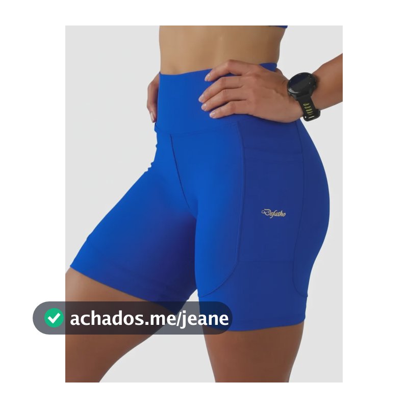 Shorts De Compressão Feminino Para Corrida Com 4 Bolsos Azul Bic Liso Gg