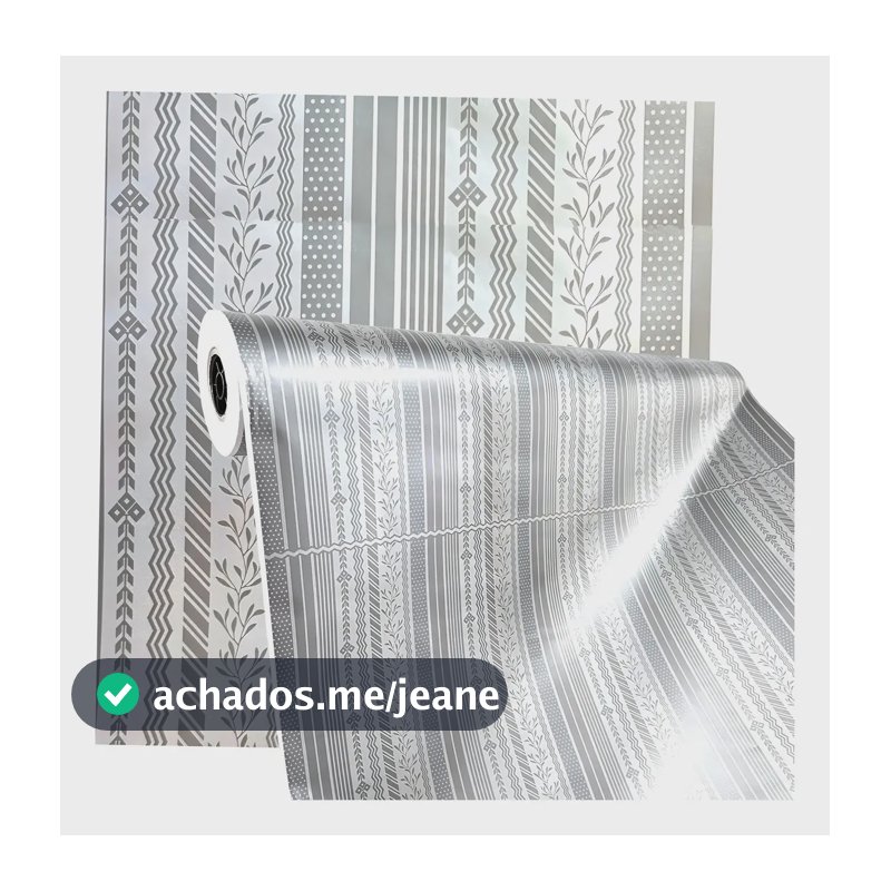 Papel Para Presente Bobina Couche 40cmx100m Neutro Casual Cor Parede Prata