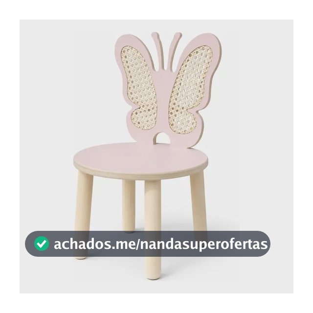 Cadeira Infantil Borboleta Com Palha Indiana - Storekids Rosa