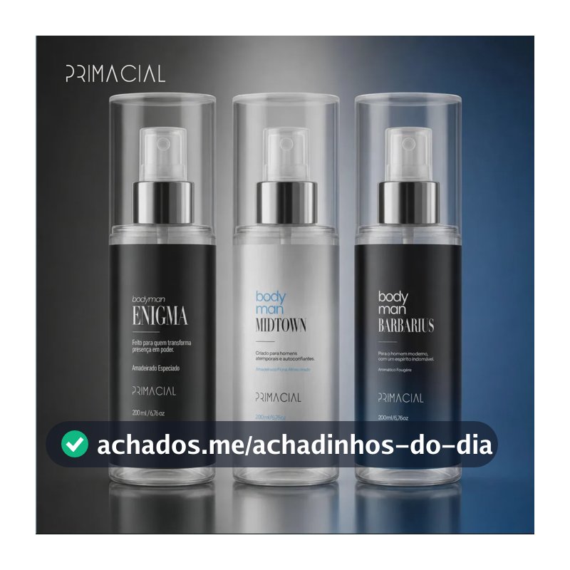 Kit Body Splash Masculino Barbarius + Enigma + Midtown 200ml