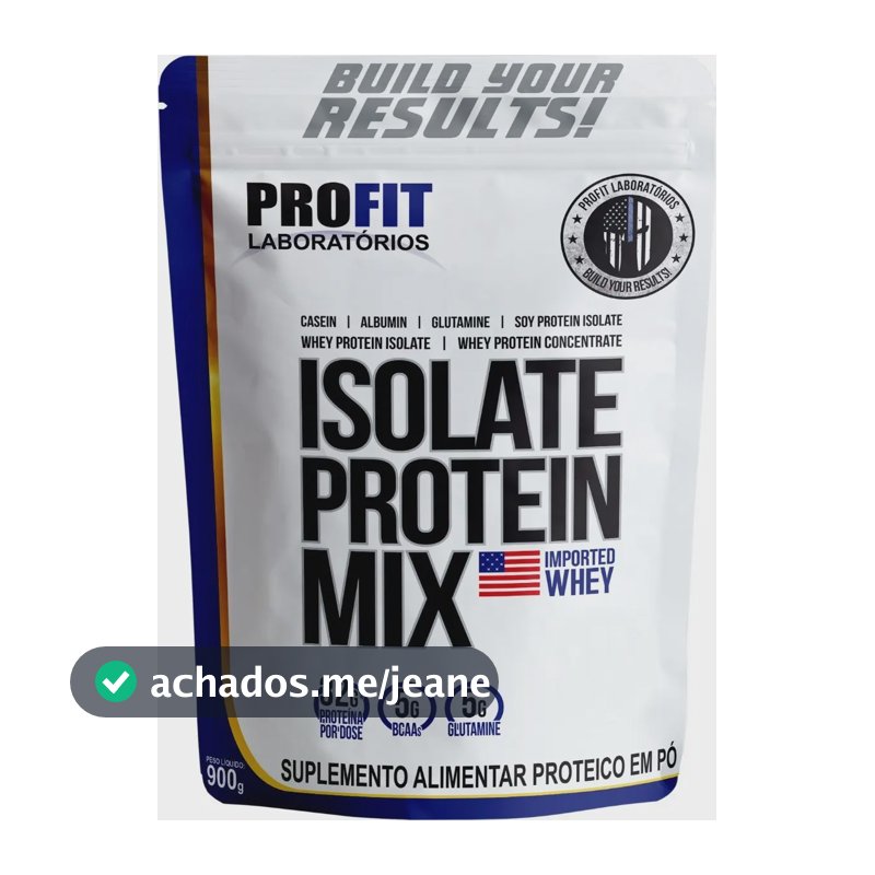 Whey Isolate Protein Mix Refil 900g - Profit Sabor Morango
