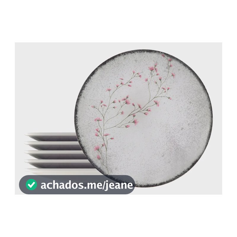Kit Prato Raso Tramontina Floralis Porcelana 06 Peças