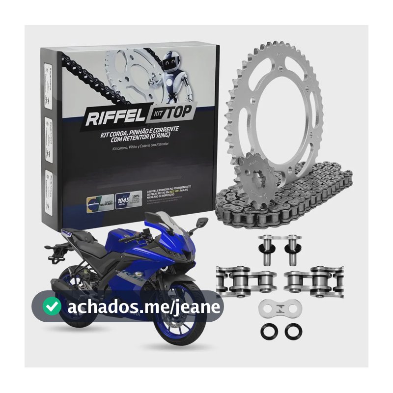 Kit Relação Yamaha Yzf R15 Com Retentor 2022 A 2026 Riffel Prateado