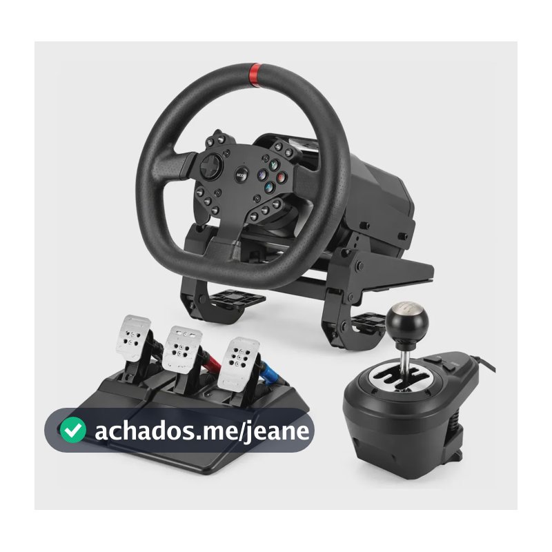 Volante Gamer Mgv-v995 900° Force Feedback Câmbio 3 Pedais