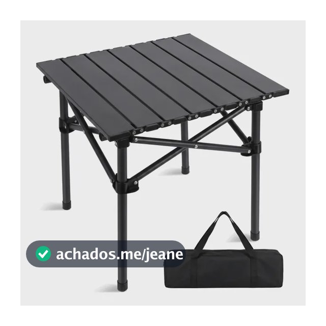 Mesa Dobrável Portátil Alumínio Camping Praia Churrasco Preto