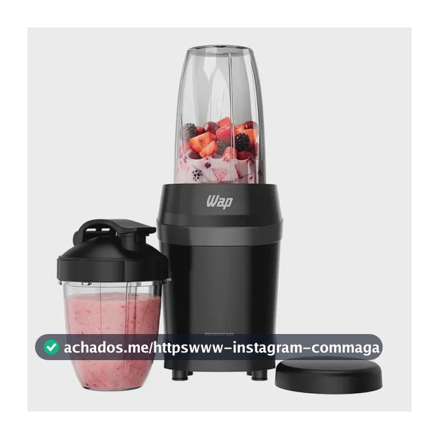 Liquidificador Portátil Wap Blender Pro Turbo 700W + 2 Copos Squeeze Laminas Inox 127V