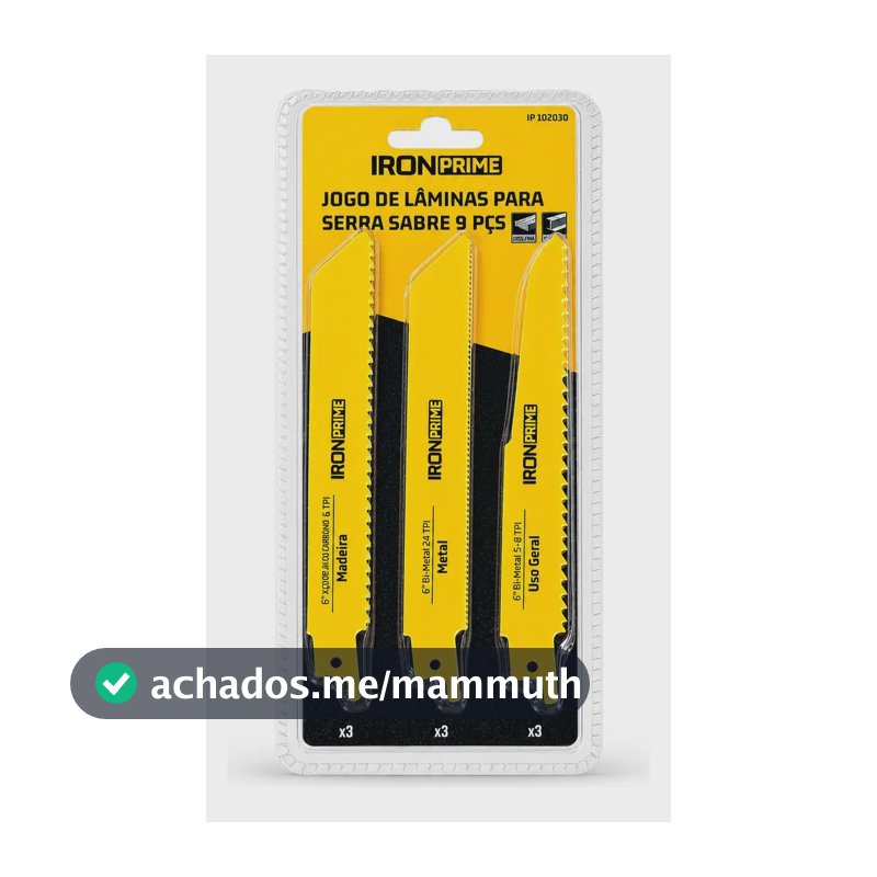 Kit 9 Lâminas Serra Sabre 6 Pol Madeira Metal Demolição