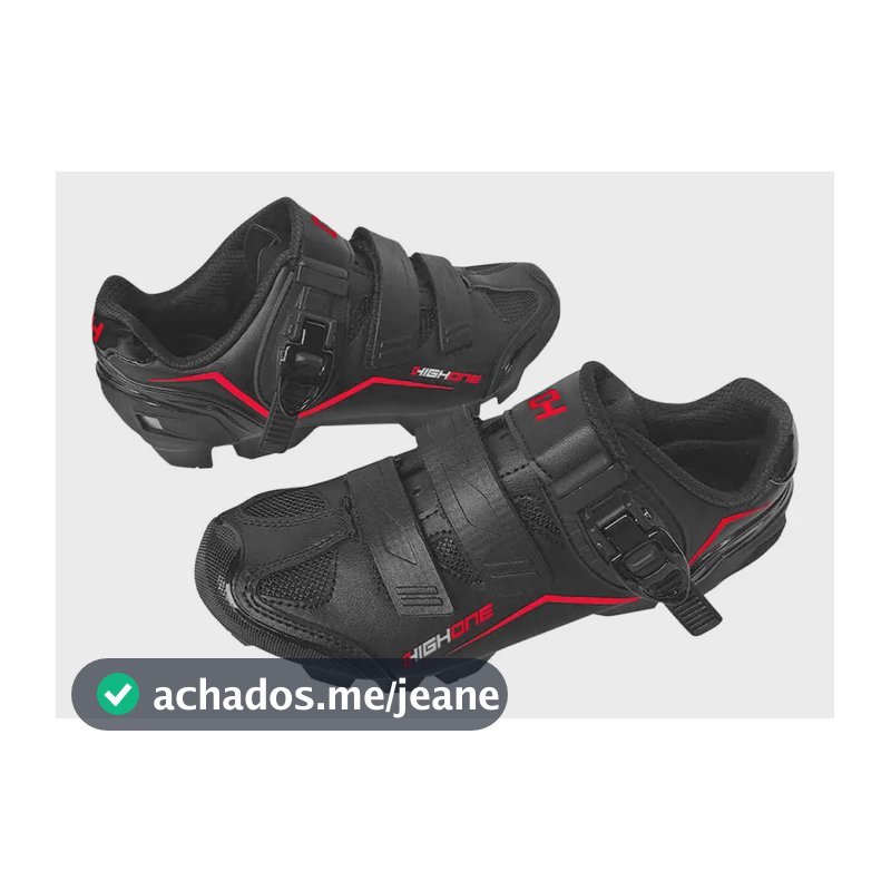 Sapatilha Ciclismo Bike Mtb High One Feet Velcro Trava Preto/vermelho Liso 42 Br