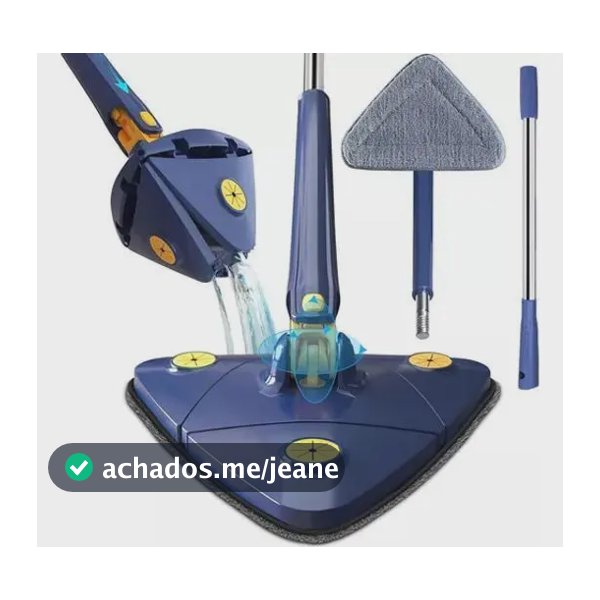 Mop Esfregão Triangular Giratório 360 Microfibra Cabo Ajustável