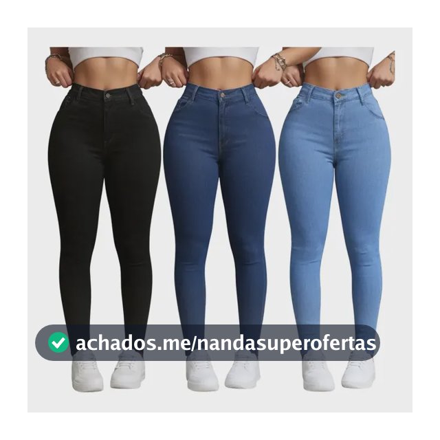 Kit 3 Calça Jeans Feminina Siknny  Cintura Alta  Premium