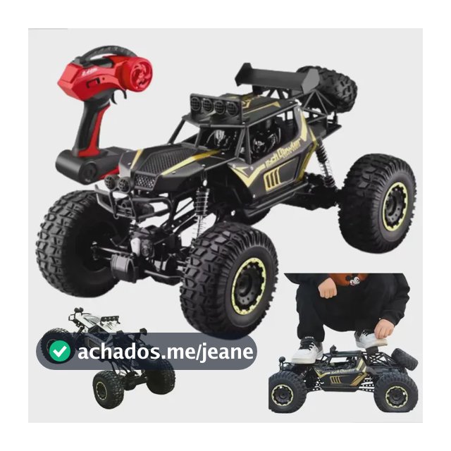 Carrinho Controle Remoto Rock Crawler Gigante 1:8 4x4 Jeep Dourado