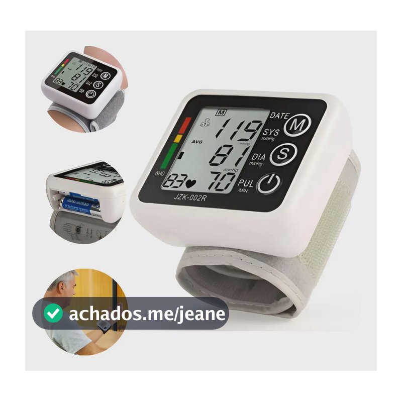 Medidor Pressão Digital De Pulso Com Voz Monitor Inteligente Branco