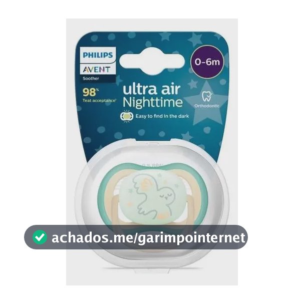 Chupeta Avent Ultra Air Passaro Neutra Brilha Escuro 0-6 M Período de idade 0-6 meses