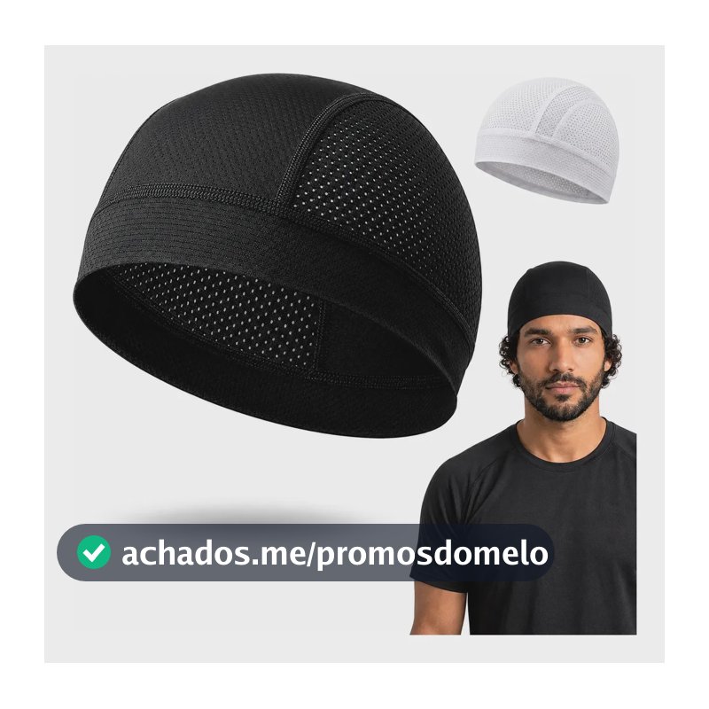 Touca Gorro Bandana Ciclismo Moto Capacete Corrida Térmico Preto Universal