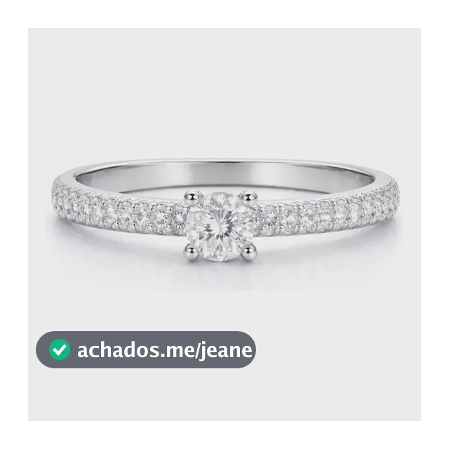 Anel Feminino Solitário Cravejado Cristal Prata 925 Zircônia