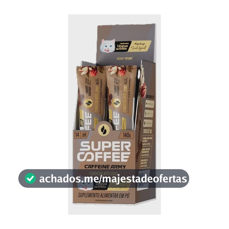 Cafeína Caffeine Army Supercoffee Classic Size em pó sabor Língua de gato x 144g