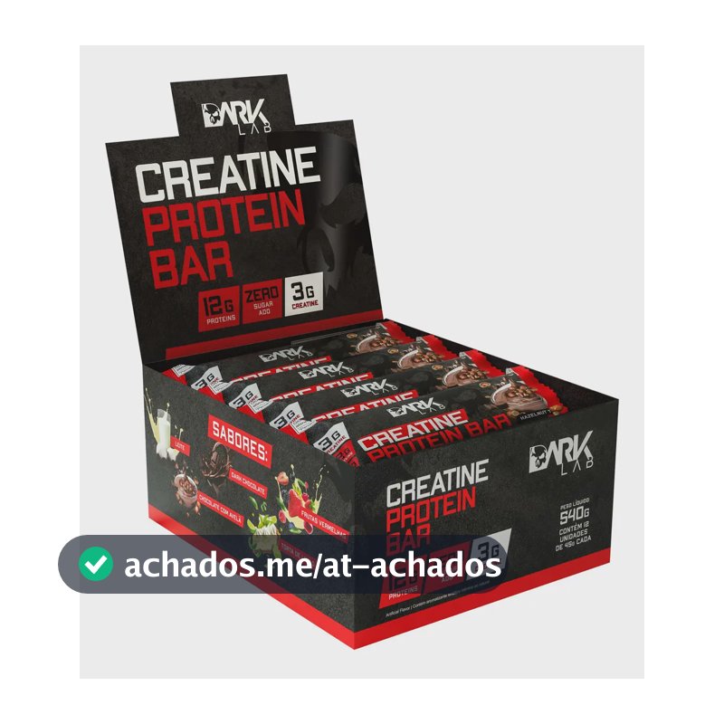 Creatine Protein Bar 12 Un 45g Dark Lab Sabor Trufa de avelã