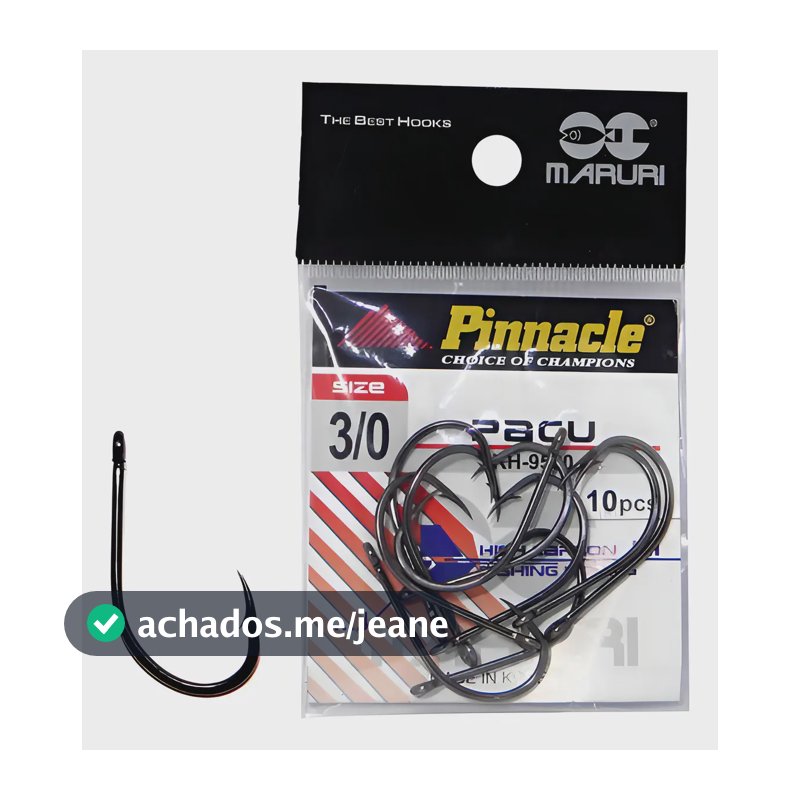 Anzol Pinnacle Pacu 3/0 Aço Carbono Para Pesca Conjunto 10 Peças